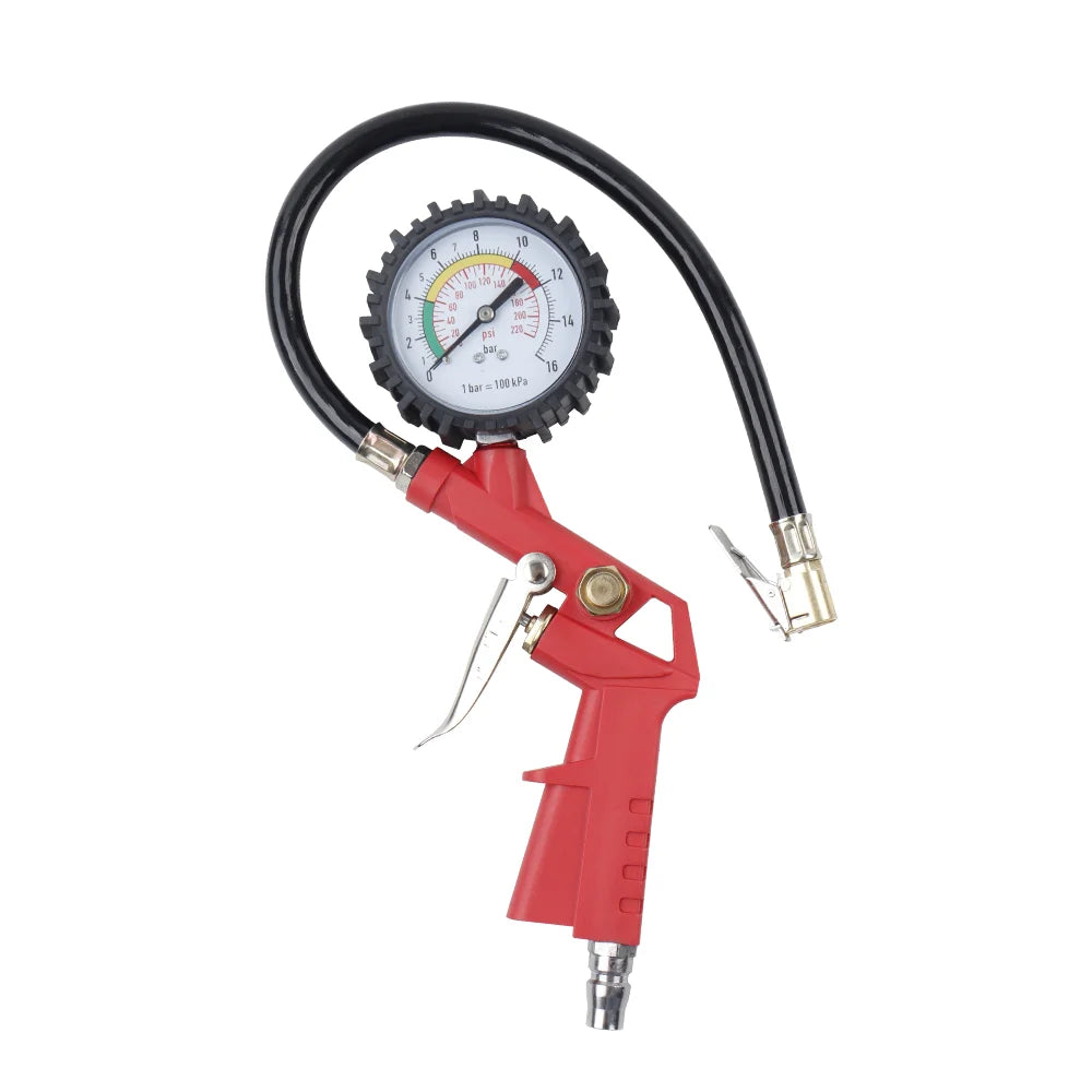 3-in-1 Tire Pressure Gauge Inflator Gun for Air Compressor - 220 PSI - 12