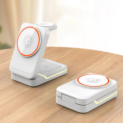 3-in-1 Foldable Magnetic Wireless Charger for iPhone, Apple Watch & AirPods