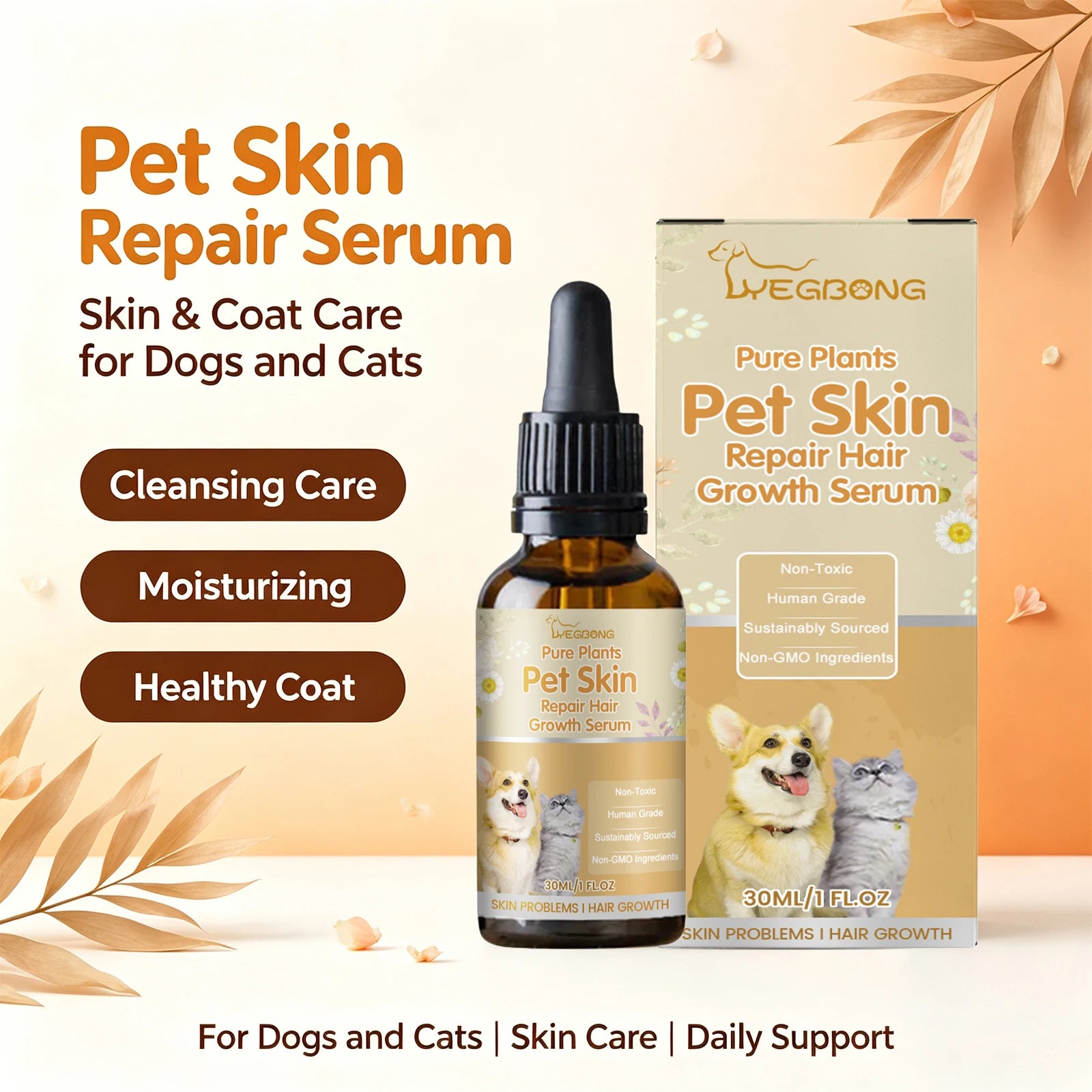 Pet Skin & Hair Growth Repair Serum for Dogs and Cats - 8