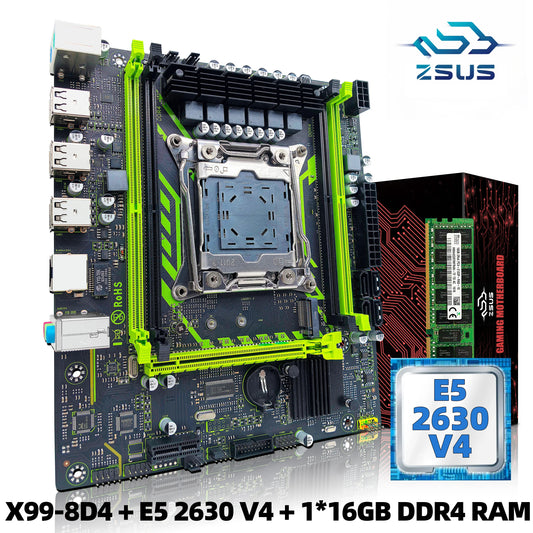 ZSUS X99 LGA2011-3 Motherboard Kit with Xeon E5-2630 v4 & 16GB DDR4 RAM