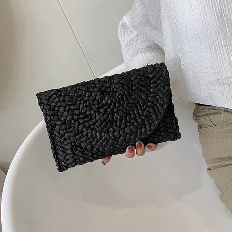 Luxury Woven Straw Clutch