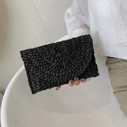 Luxury Woven Straw Clutch