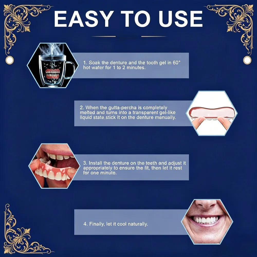 Moldable Thermoplastic Denture Fitting Beads - DIY Temporary Tooth Repair Kit - 4
