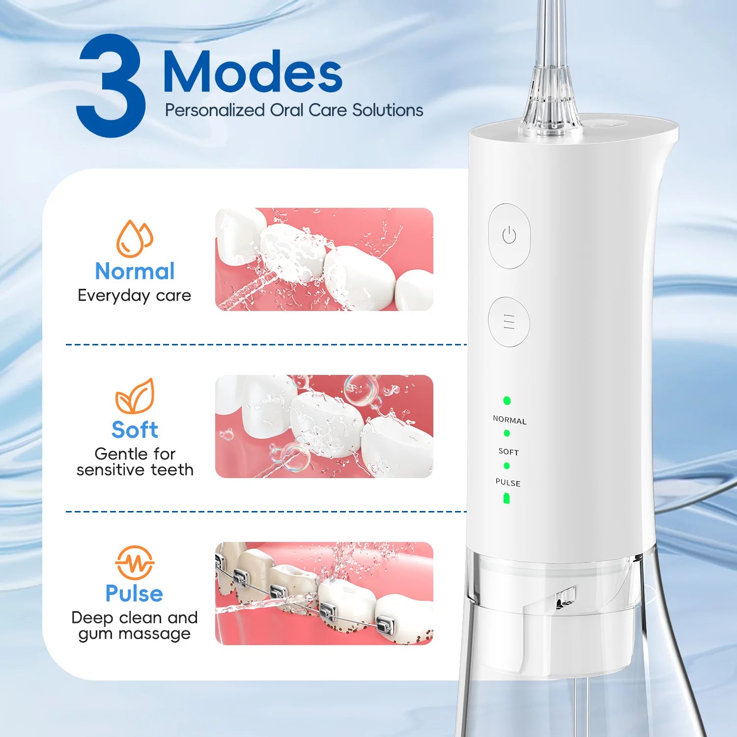 Portable Cordless Water Flosser - Rechargeable Oral Irrigator for Teeth Cleaning - 4