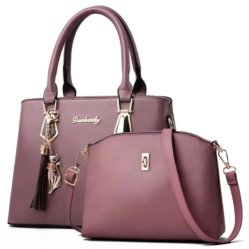 Luxury 2-Piece Leather Tote Set