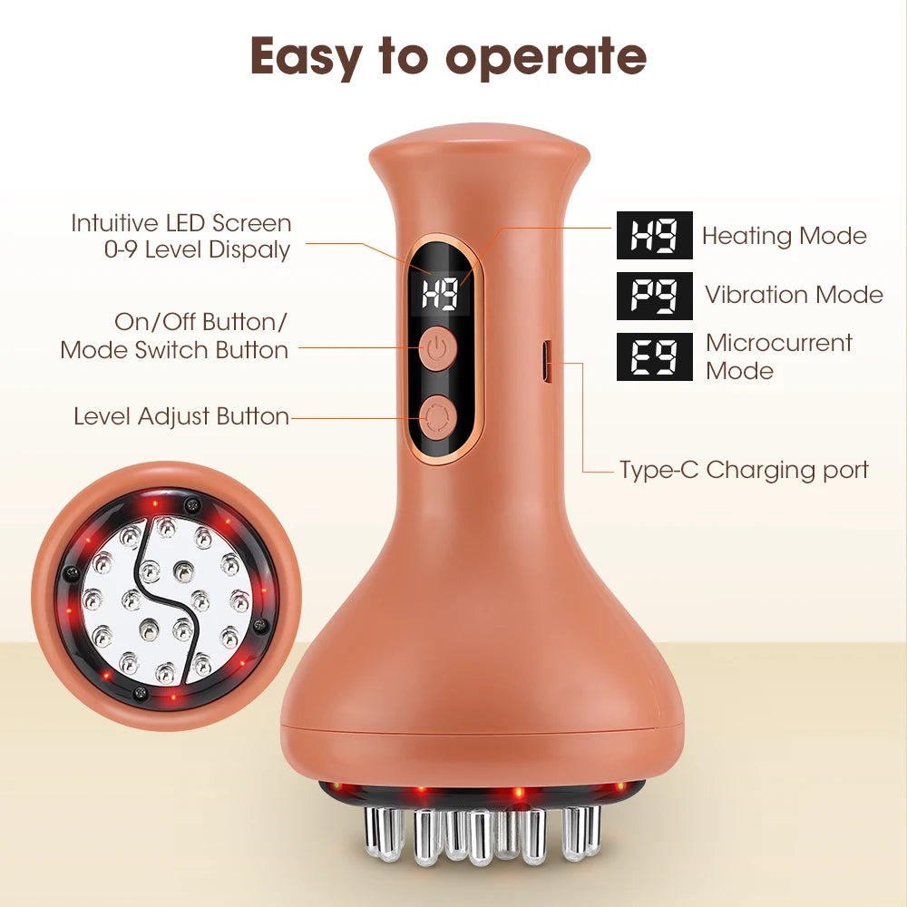 Electric Cupping & Meridian Massager with Heat Therapy & Vibration