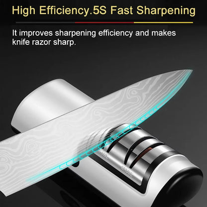 Rechargeable Electric Knife Sharpener - Portable 2-Stage Kitchen Tool