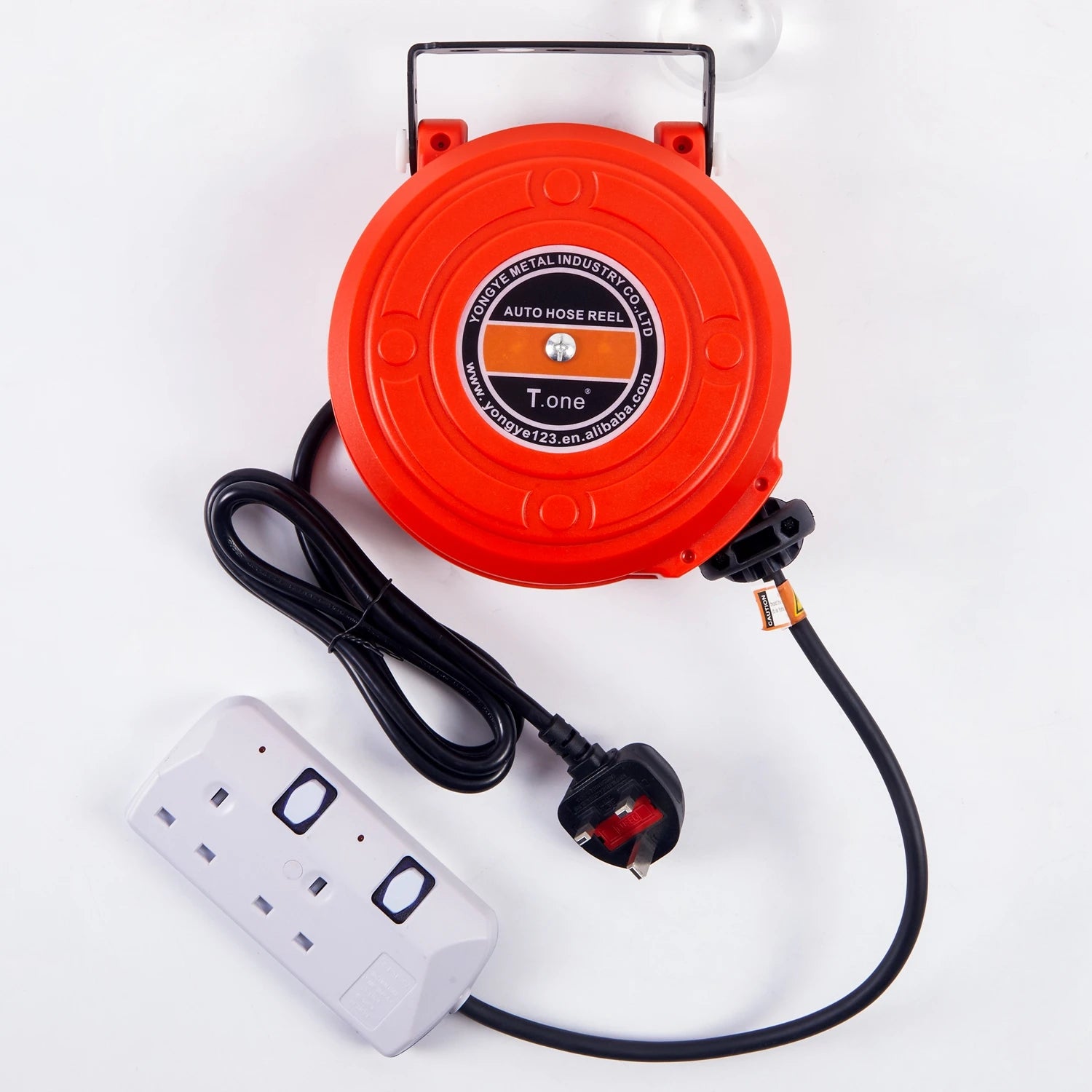 Retractable Electric Cable & Hose Reel - 6m Auto-Rewind Wall Mount Organizer - 19