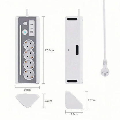 7-in-1 Wall Mount Power Strip with USB-C Fast Charging & LED Night Light