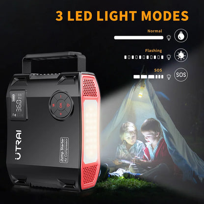 4-in-1 Portable Car Jump Starter & 150PSI Air Compressor - 16000mAh Power