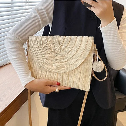 Luxury Woven Straw Beach Clutch