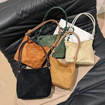 Luxury Retro Suede Shoulder Bag