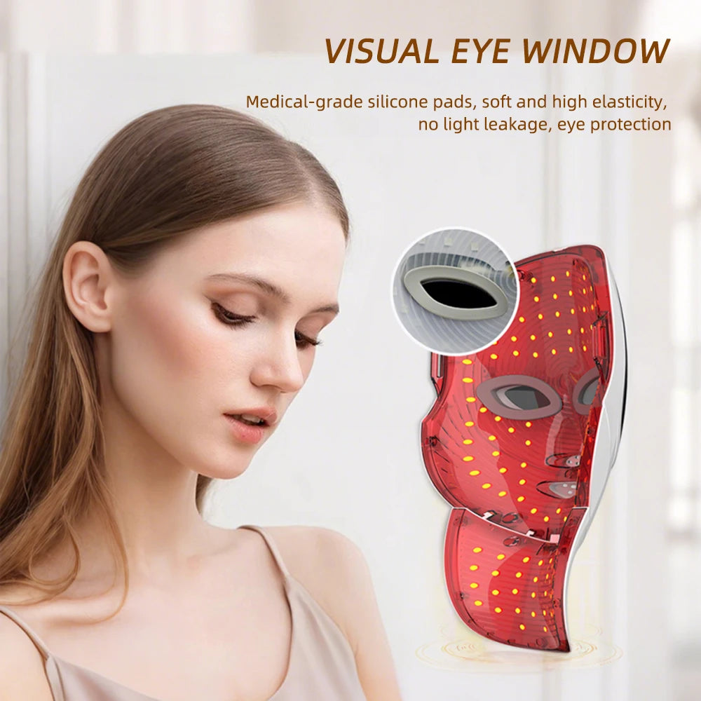 7-Color LED Face & Neck Light Therapy Mask Wireless - 10