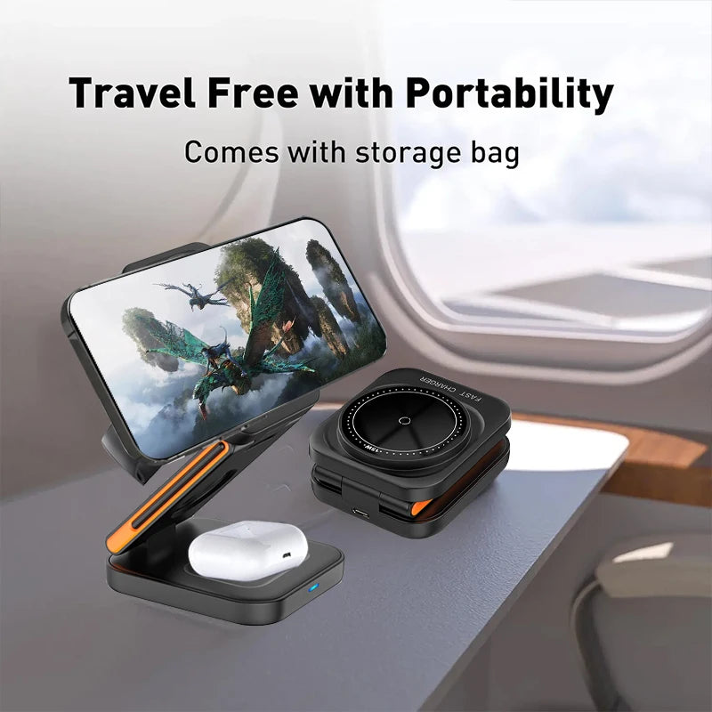 3-in-1 Foldable Magnetic Wireless Charging Station for Apple Devices - 4