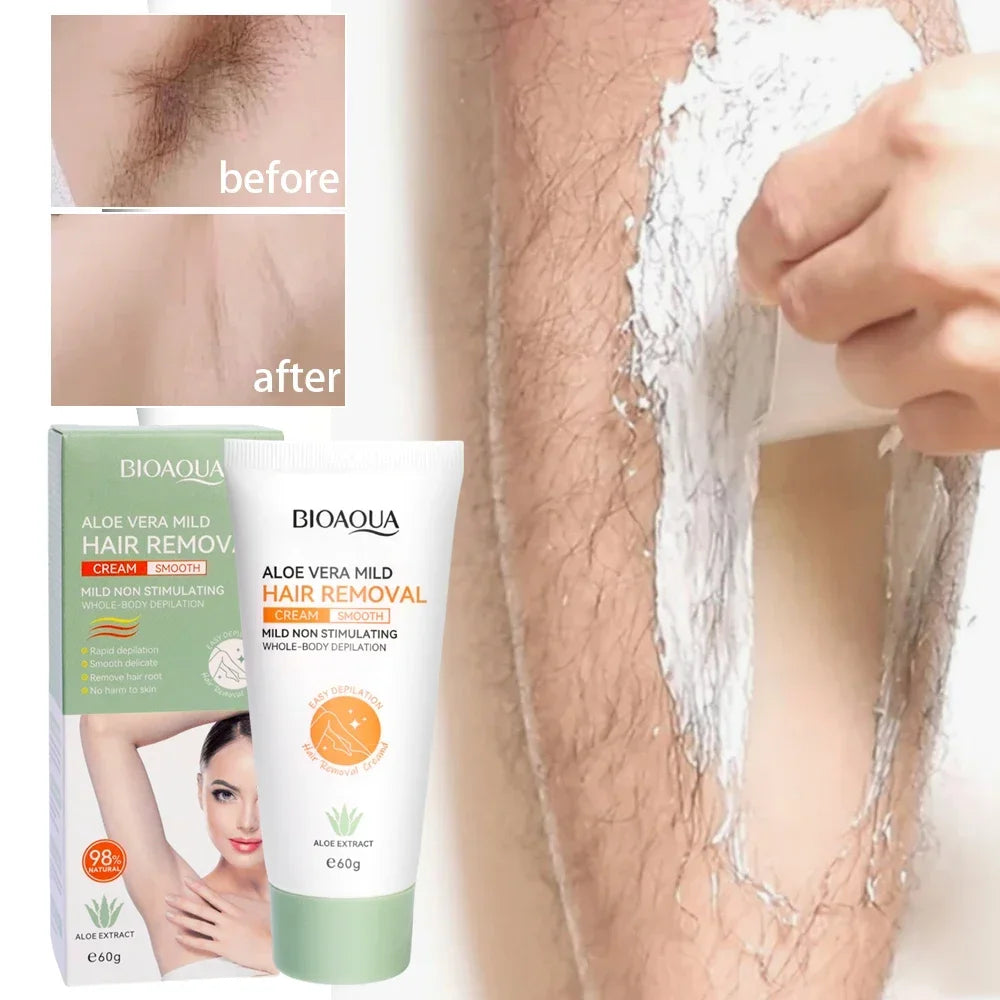 Gentle Aloe Vera Hair Removal Cream for Painless Full Body Smoothing - 2