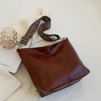 Luxury Vintage Leather Bucket Bag