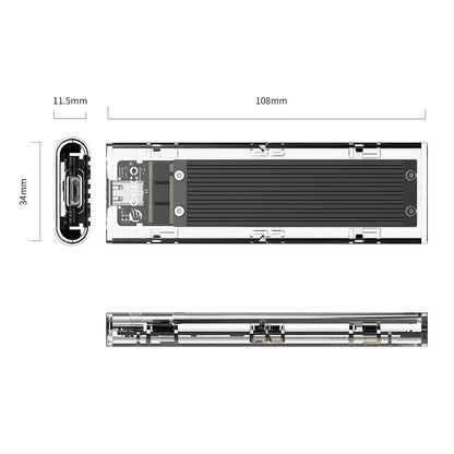 Orico M.2 NVMe SATA SSD Enclosure - 10Gbps Portable USB-C Adapter for 4TB