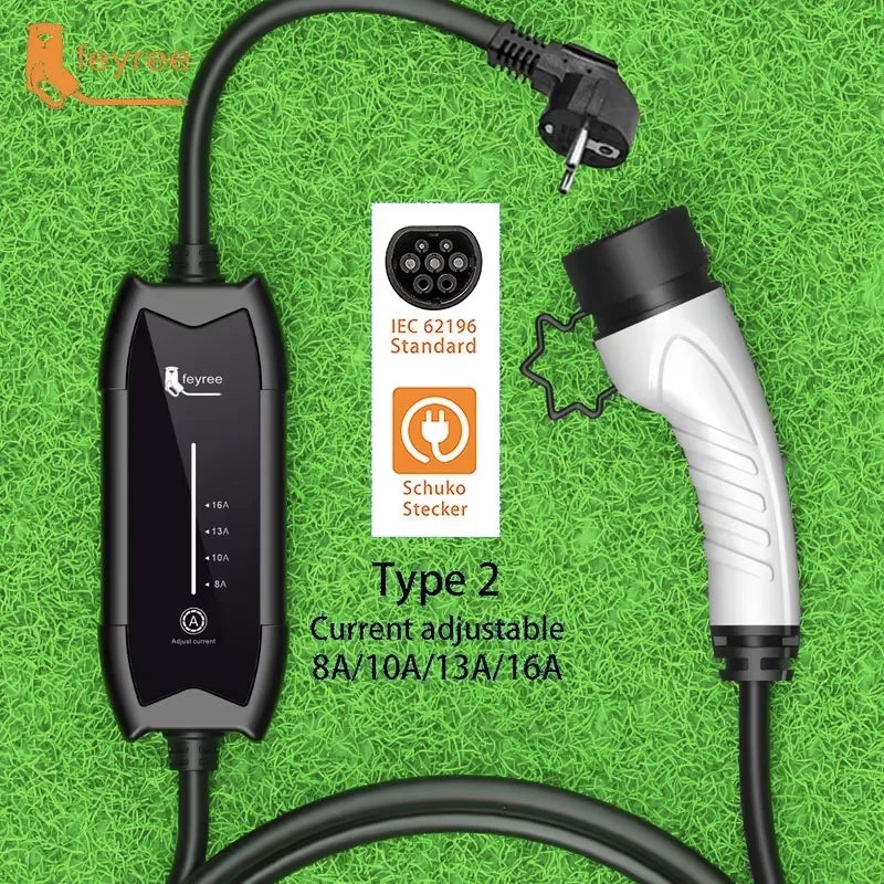 Feyree Portable EV Charger Type 2/1 3.5KW Adjustable Electric Car Charger - 1