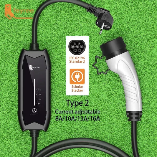 Feyree Portable EV Charger Type 2/1 3.5KW Adjustable Electric Car Charger