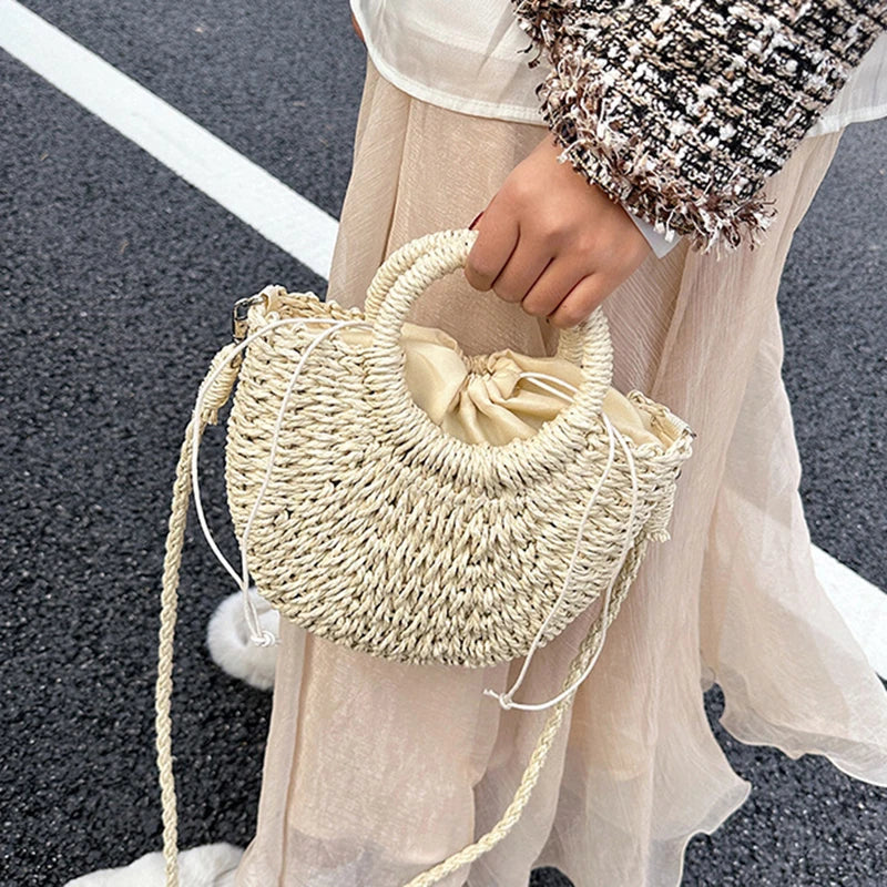 Luxury Woven Half-Moon Bag
