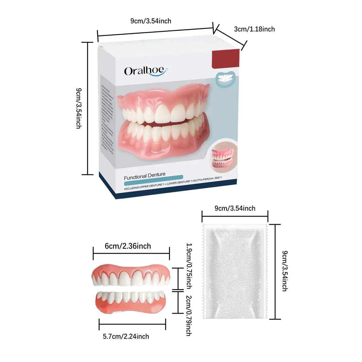 Silicone Dental Repair Kit - Removable Cosmetic Dentures for Natural Smile