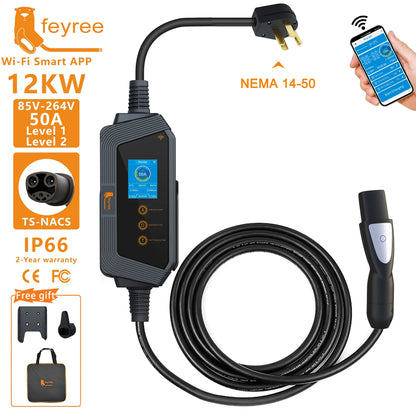 Portable EV Charger for Tesla & NACS - Smart APP Control & Fast Charging