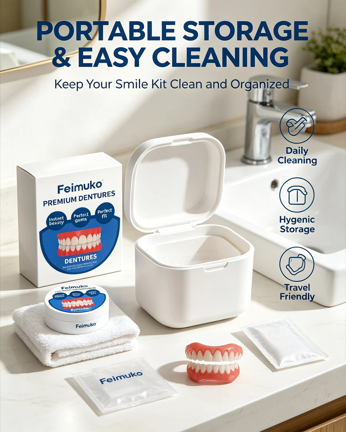Snap-On Dentures for Instant Realistic Smile - Comfortable Natural Fit