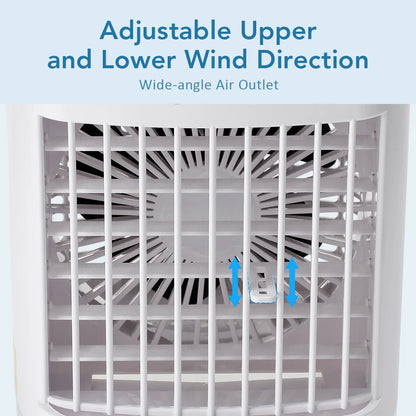 Portable Desktop Air Cooler Fan with Ultrasonic Misting and Ambient Light