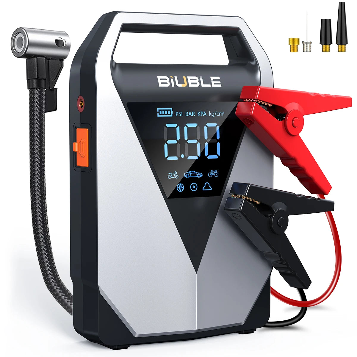 Portable 1500A Car Jump Starter with 150PSI Air Compressor & Power Bank