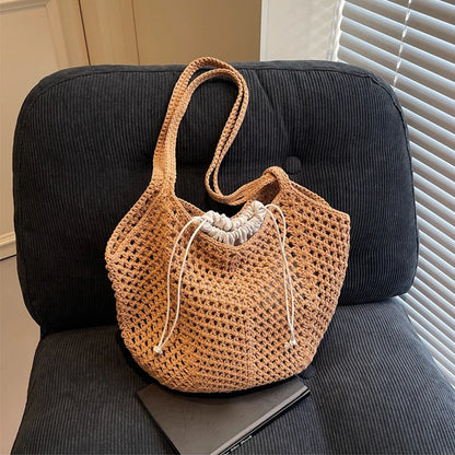 Luxury Woven Straw Beach Tote