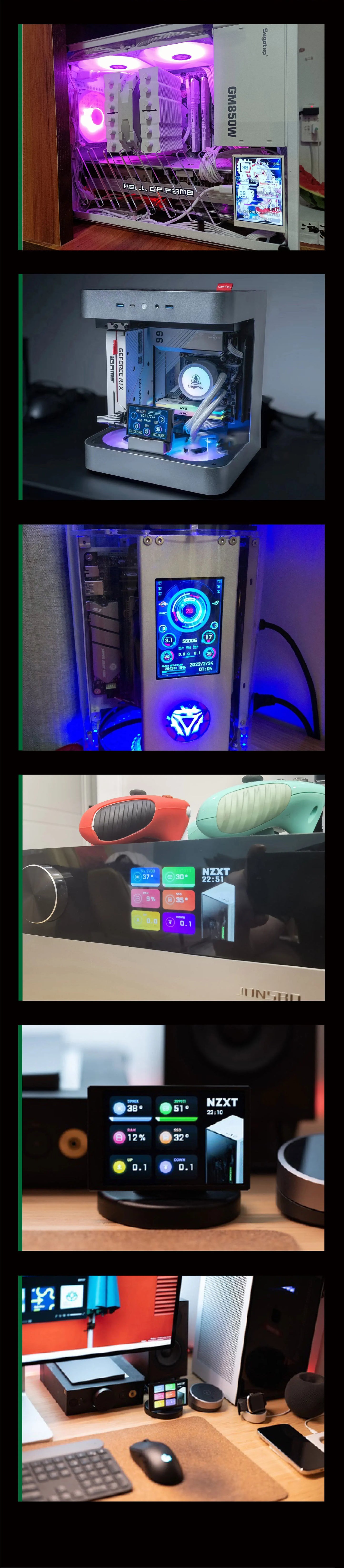 3.5" IPS PC Hardware Monitor - Real-Time CPU GPU RAM Temperature Display