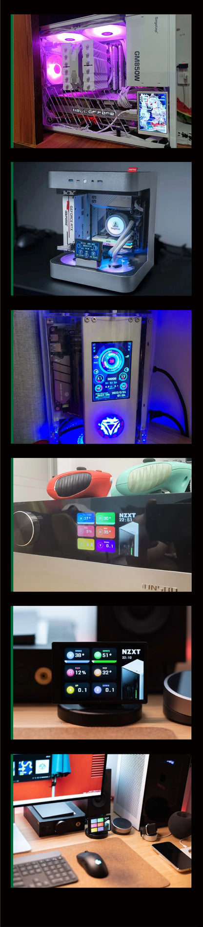 3.5" IPS PC Hardware Monitor - Real-Time CPU GPU RAM Temperature Display