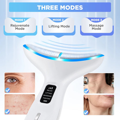 LED Light Therapy Face & Neck Lifting Massager - Anti-Aging Skin Tightening Tool