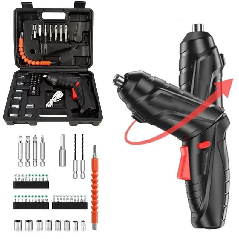 3.6V Cordless Electric Screwdriver Set - Compact Rechargeable Power Tool