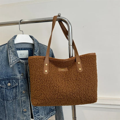 Luxury Lamb Wool Tote Bag