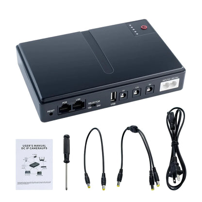 Mini DC UPS Battery Backup for Routers, Modems & Cameras 5V/9V/12V