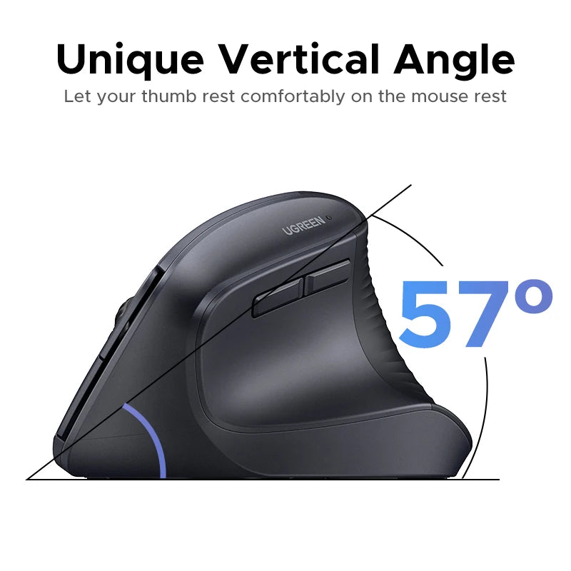 Ergonomic Vertical Wireless Mouse - Bluetooth & 2.4G 4000DPI Silent Mouse - 3