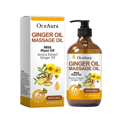 Natural Ginger & Arnica Muscle Relief Massage Oil for Deep Tissue Body Relaxation