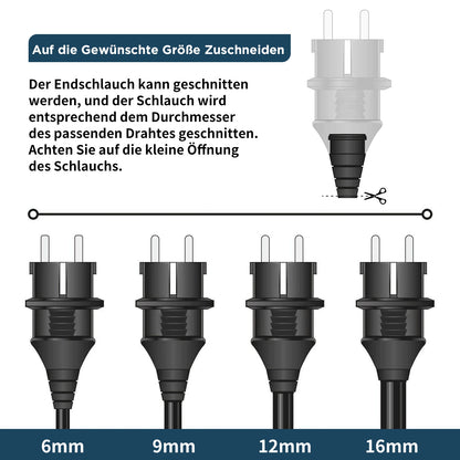 IP44 Waterproof Schuko Plug - Heavy Duty 16A 250V Rewireable EU Power Connector