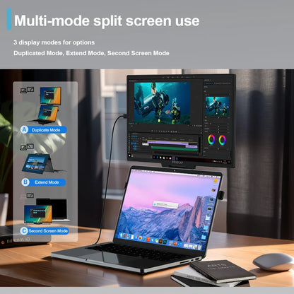 16" QHD Stackable Portable Monitor - Dual Screen Laptop Display 2560x1600