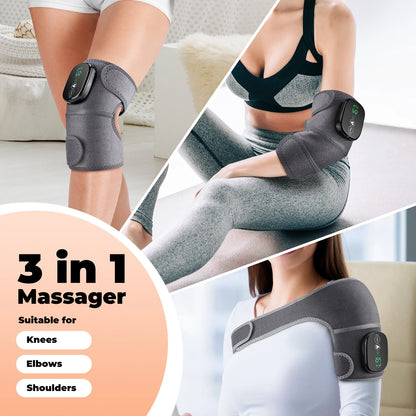 3-in-1 Heated Knee Massager with Vibration & Cordless Heating Therapy