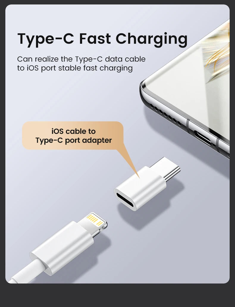 USB-C Male to Lightning Female Fast Charging Adapter Converter