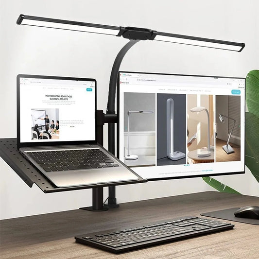 Dual-Head LED Architect Desk Lamp – Dimmable & Adjustable Office Lighting