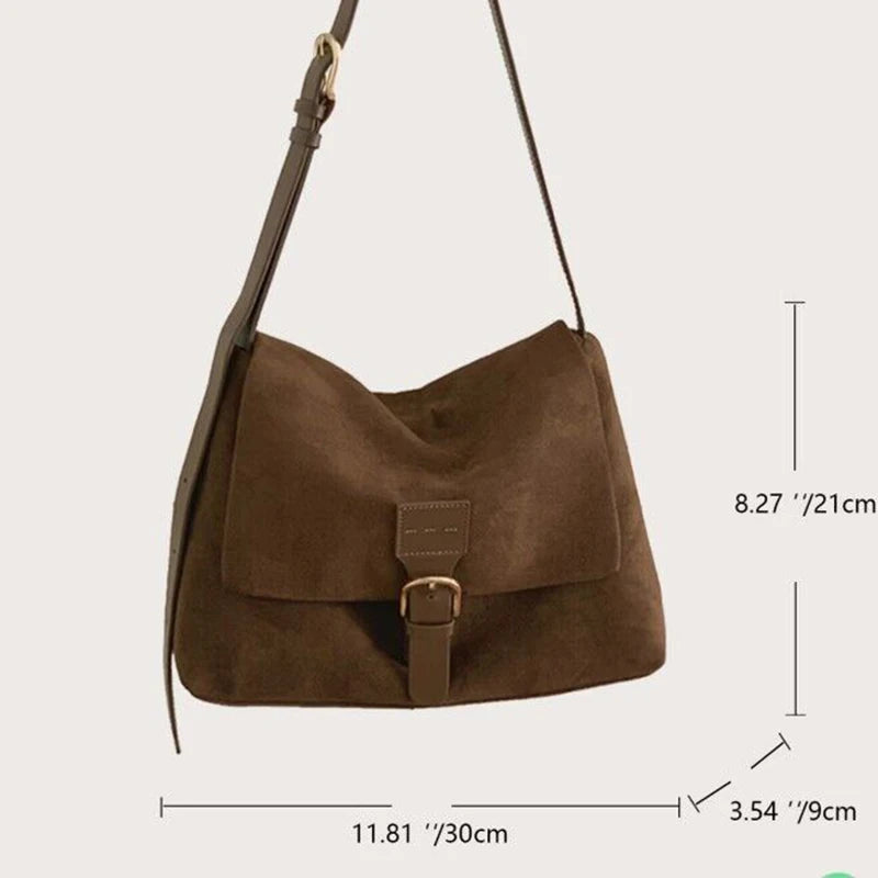 Luxury Vintage Suede Hobo Bag