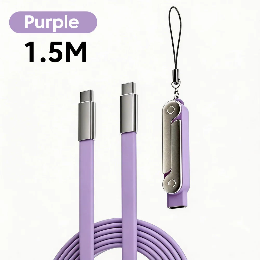 240W 2-in-1 USB-C Fast Charging Cable with Built-in Phone Stand - 17