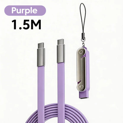 240W 2-in-1 USB-C Fast Charging Cable with Built-in Phone Stand