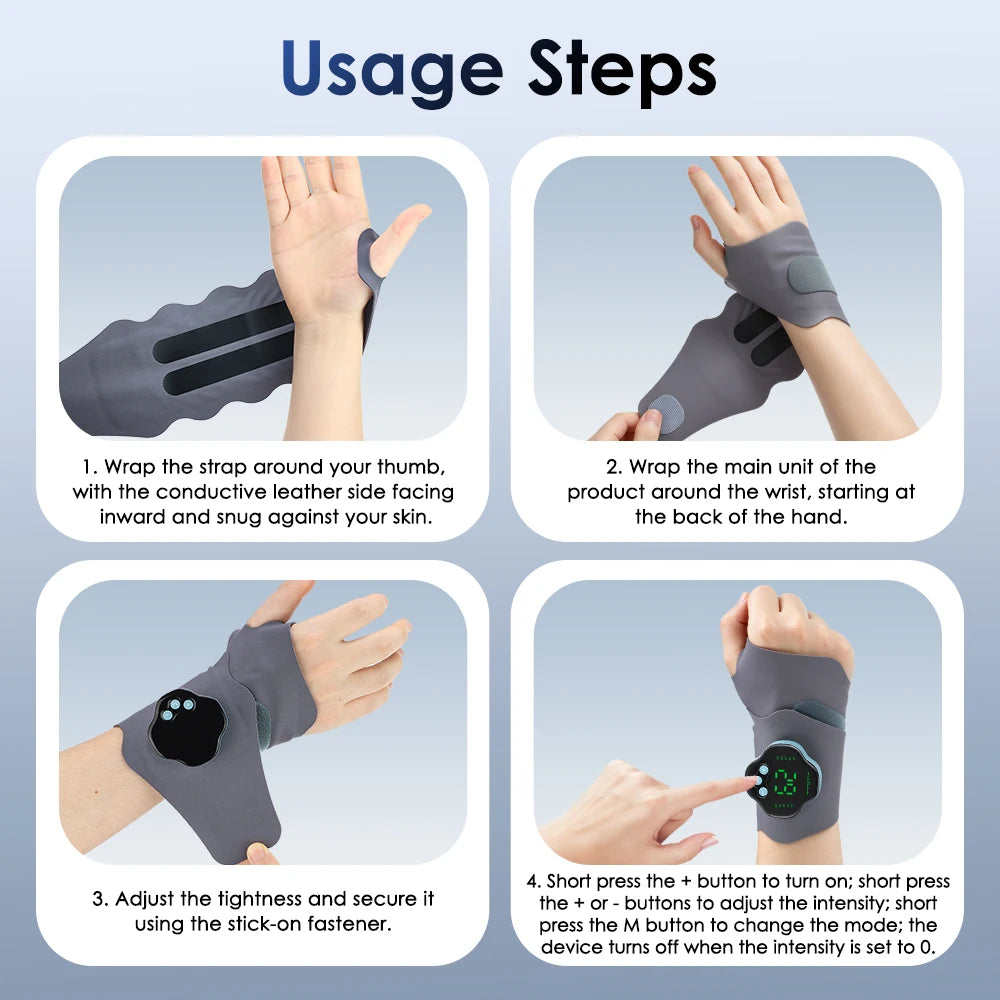 Electric EMS Wrist Massager for Carpal Tunnel & Muscle Fatigue Relief - 13