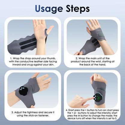 EMS Microcurrent Wrist Massager for Carpal Tunnel & Muscle Relief