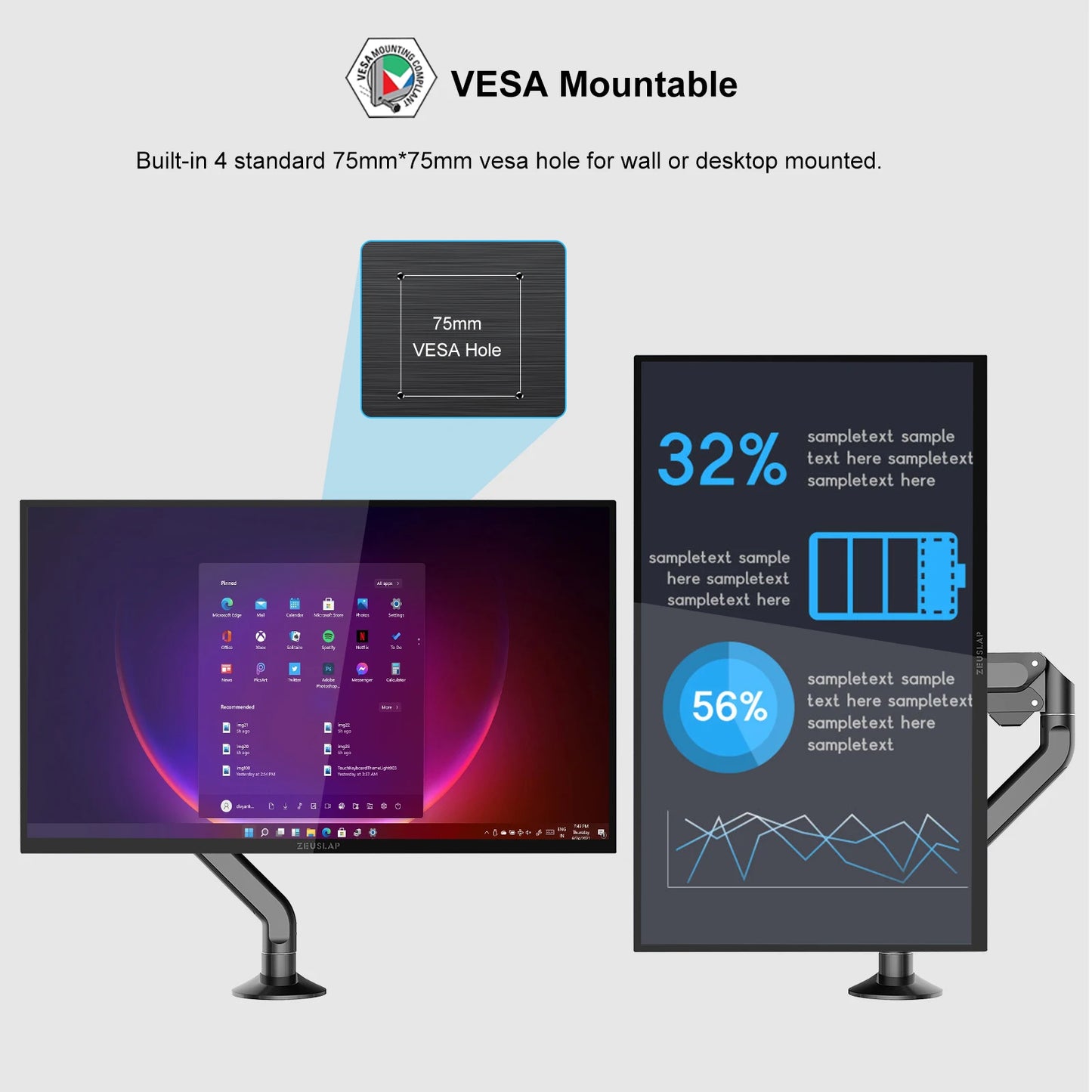 18.5" Smart Portable Touch Monitor with Google TV & Built-in Streaming