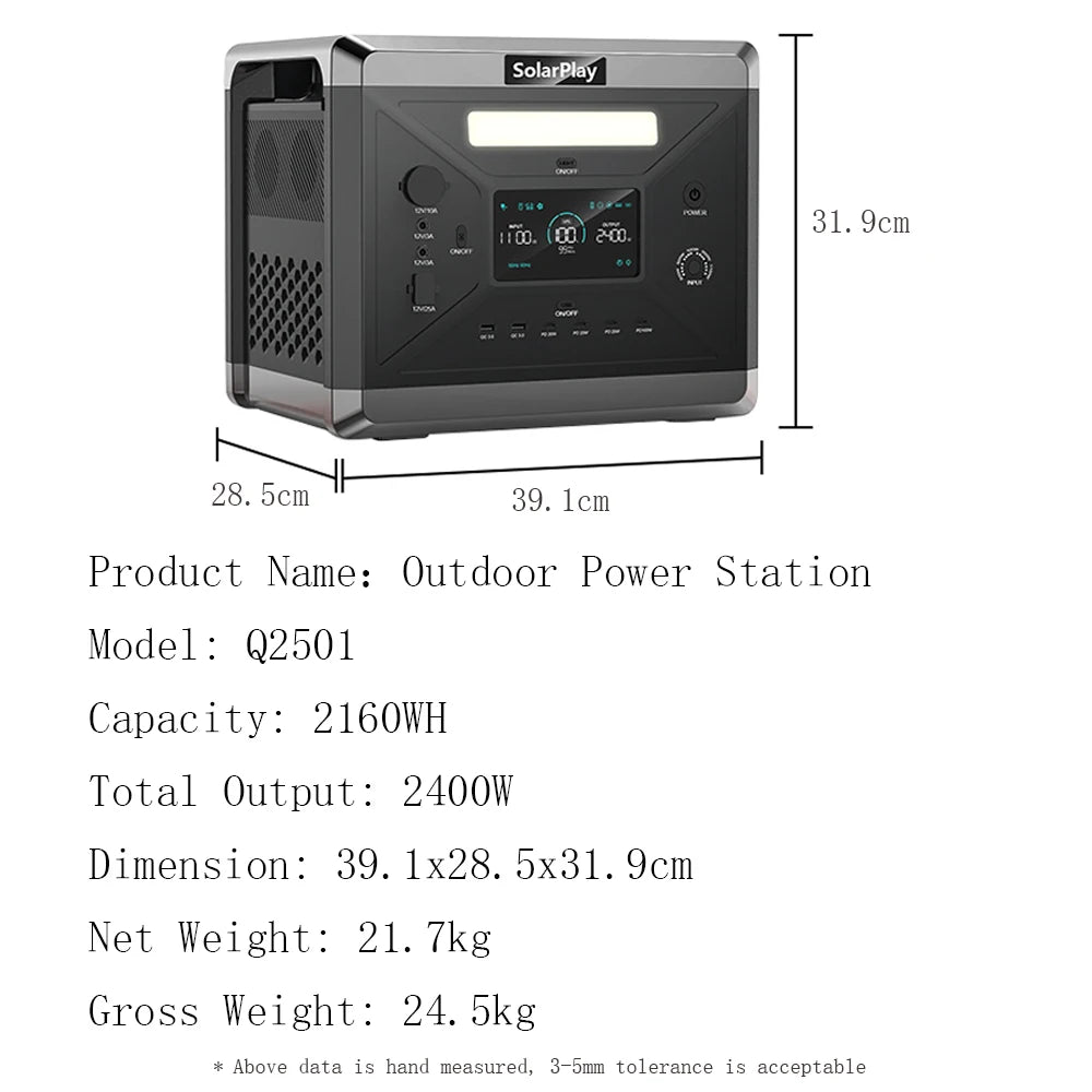 SolarPlay Portable Power Station: 2160Wh-2304Wh LiFePO4 Solar Generator - 22